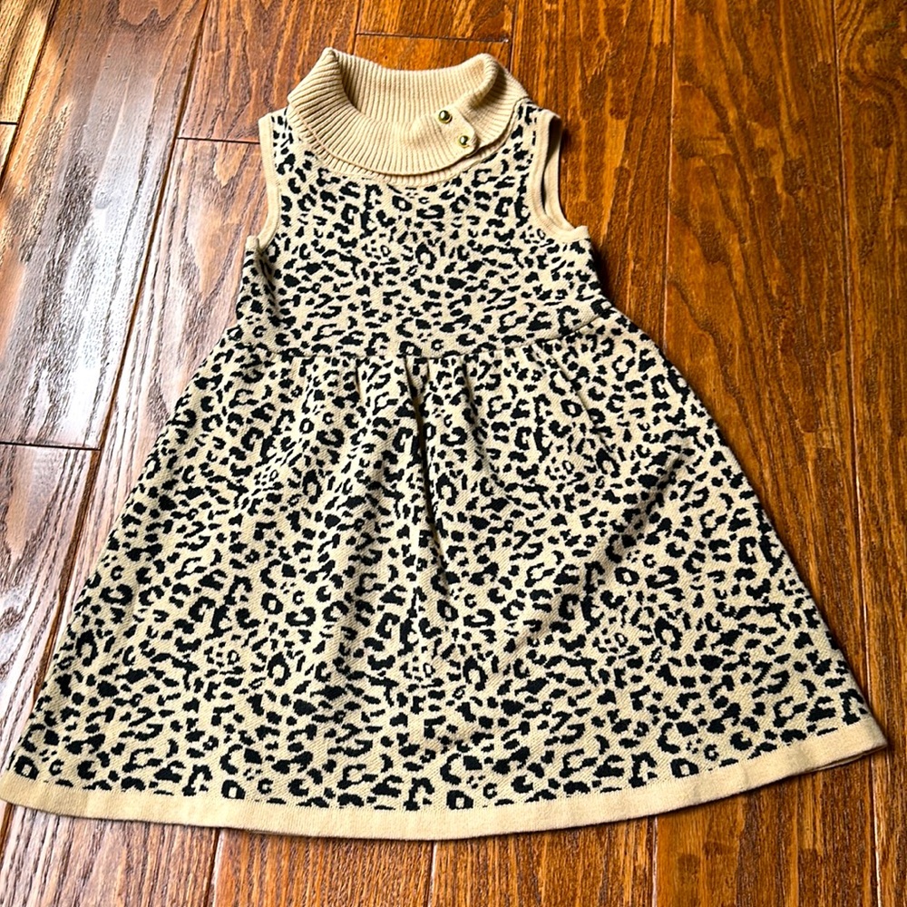 Janie and Jack leopard print sweater dress- 2T